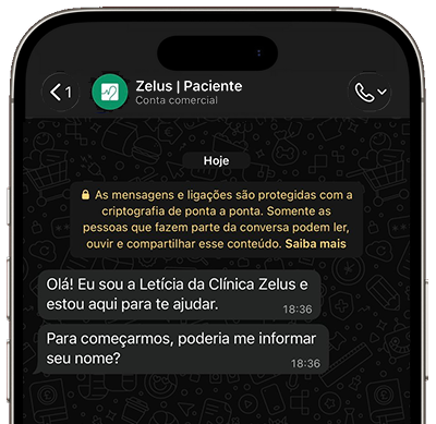 Conversa real da Zelus no WhatsApp